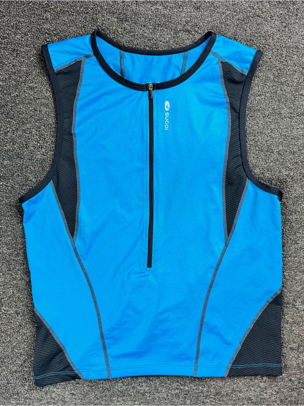 SUGOI Women’s Turbo Tri Tank Triathlon Top Blue Black XL